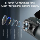 1080P WiFi Dash Cam 3-Way Front Inside Rear Car DVR Night Vision G-Sensor Loop