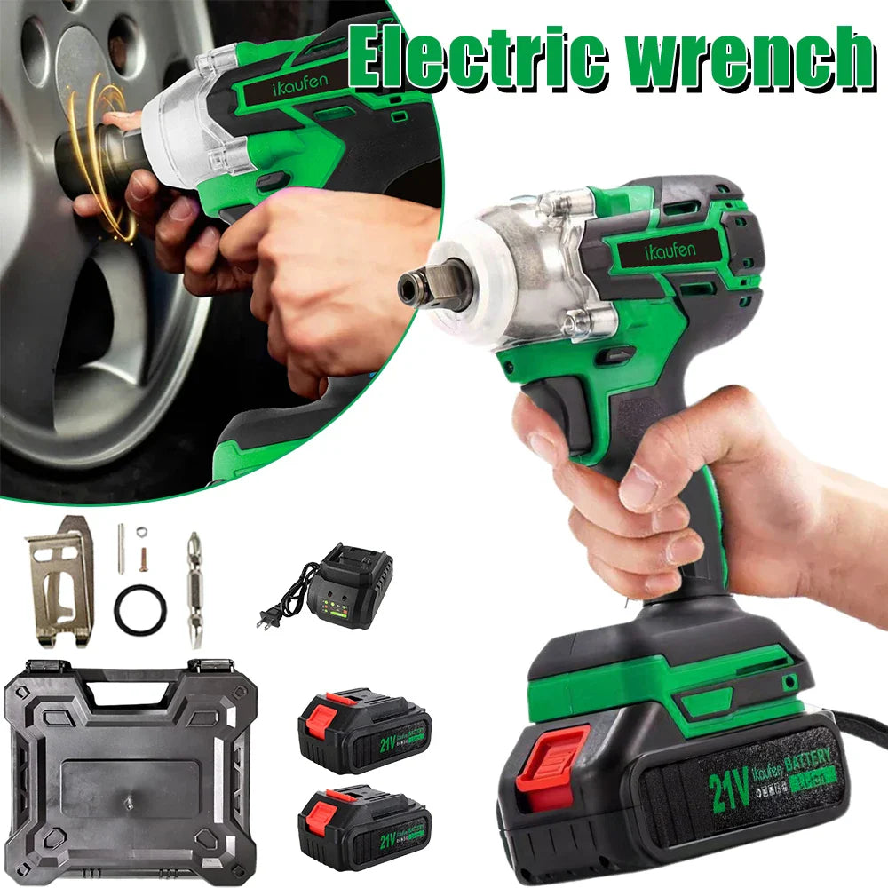 380Nm 21V Brushless Cordless Electric Wrench High Torque Impact Tool
