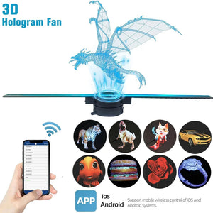 42CM WiFi 3D Hologram Fan Holographic Projector Advertising Display Light