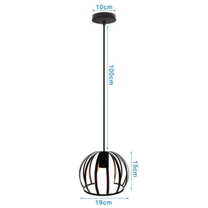 Retro Loft Industrial Pendant Light Wrought Iron Metal Ball E27 Hanging Lamp