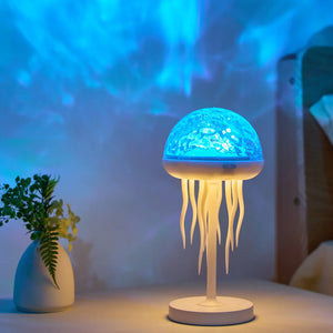 Jellyfish LED Projection Night Light Table Lamp Remote Ocean Ambient Bedroom