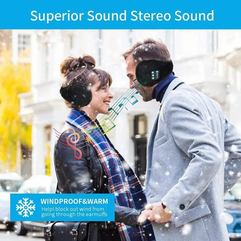 Bluetooth Wireless Music Earmuffs Winter Warm Velvet Sports Ear Muffs for Running