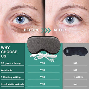Electric Heated Eye Mask – 3D Warm Therapy Sleep Mask for Dark Circles & Fatigue