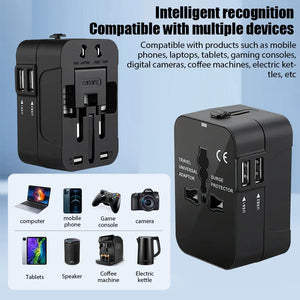 Universal Travel Adapter EU UK US AU Plug Converter Dual USB Power Charger