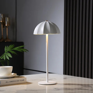 LED Metal Table Lamp Rechargeable Touch Dimmable Desk Lamp Umbrella Shade