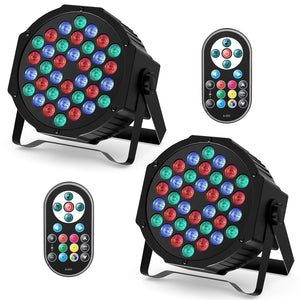 RGB Par Lights 36LED Stage Lighting – DMX512 Uplights for DJ, Party, Wedding Events