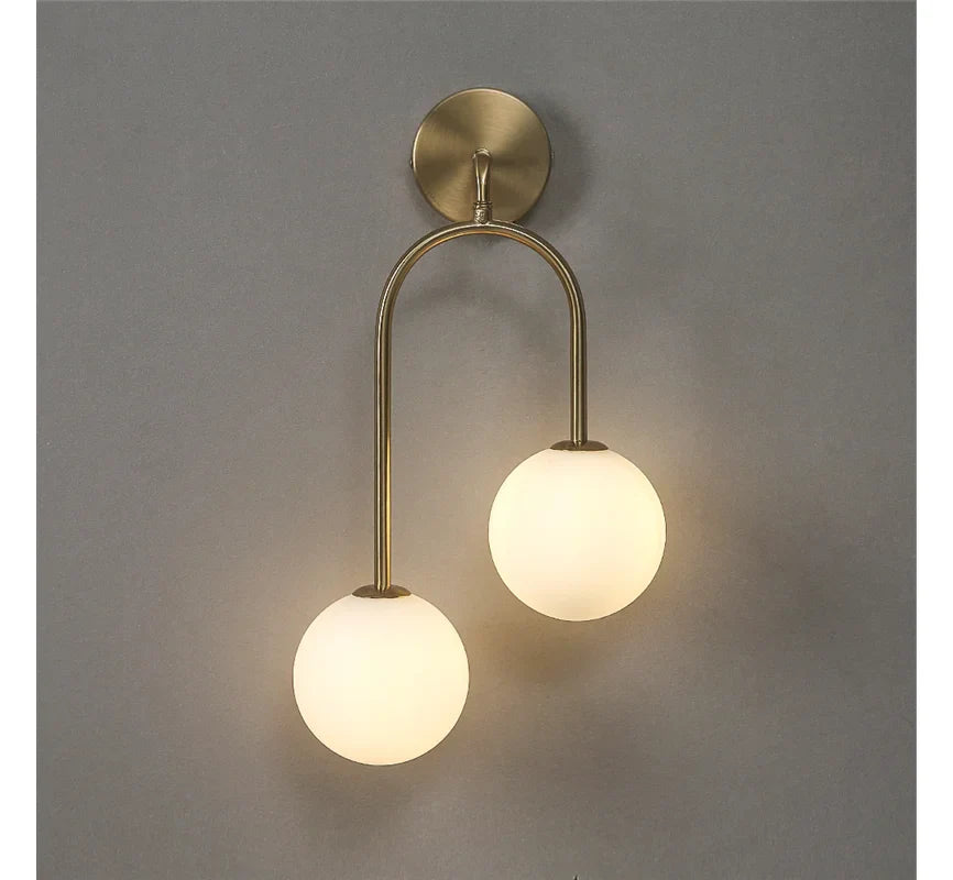 Modern Glass Ball Wall Sconce Bedroom Bedside Living Room Background Light