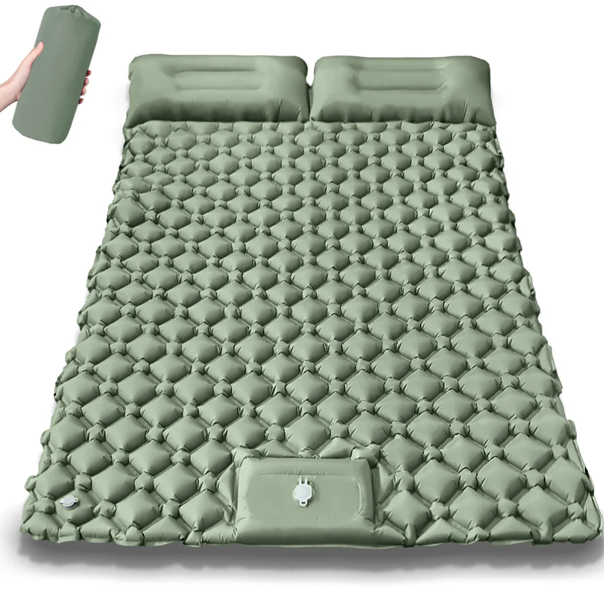2025 Upgrade Double Air Mattress Camping Inflatable Bed Built-in Pump Waterproof