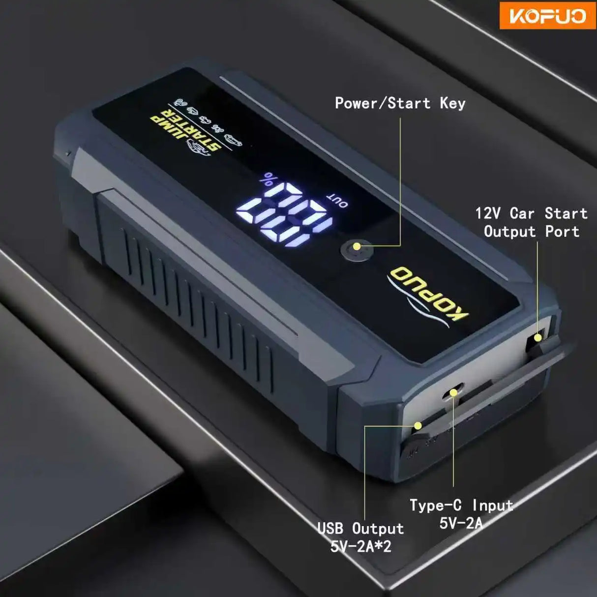 2000A Car Jump Starter Power Bank 12V Emergency Booster for Gas Diesel