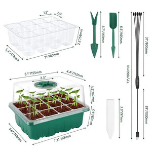 LED Grow Light Seed Starter Kit with Trays Full Spectrum Germination 12 Cell