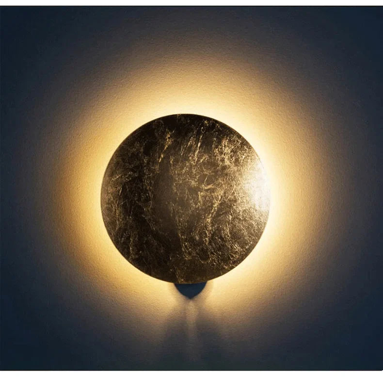Solar Eclipse Wall Light – Moon Design Vintage LED Sconce for Bedroom & Stairs