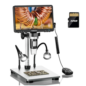 7 Inch LCD Digital Microscope 1200X 1080P Coin Soldering Camera