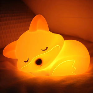 Fox Night Light Squishy LED Nursery Lamp Dimmable USB Rechargeable Baby Nightlight
