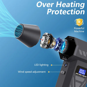 P70 Air Duster 110000RPM Turbo Blower – Cordless Compressed Air Cleaner with LED