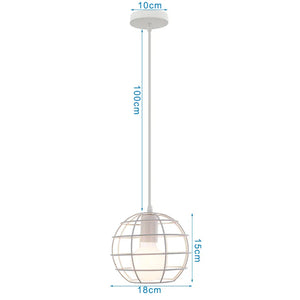 Retro Loft Industrial Pendant Light Wrought Iron Metal Ball E27 Hanging Lamp