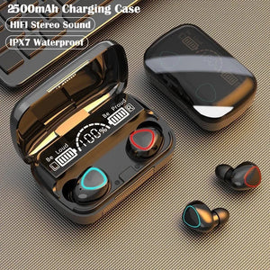 TWS Wireless Earbuds Bluetooth Headphones with Charging Case and Waterproof Stereo Sound