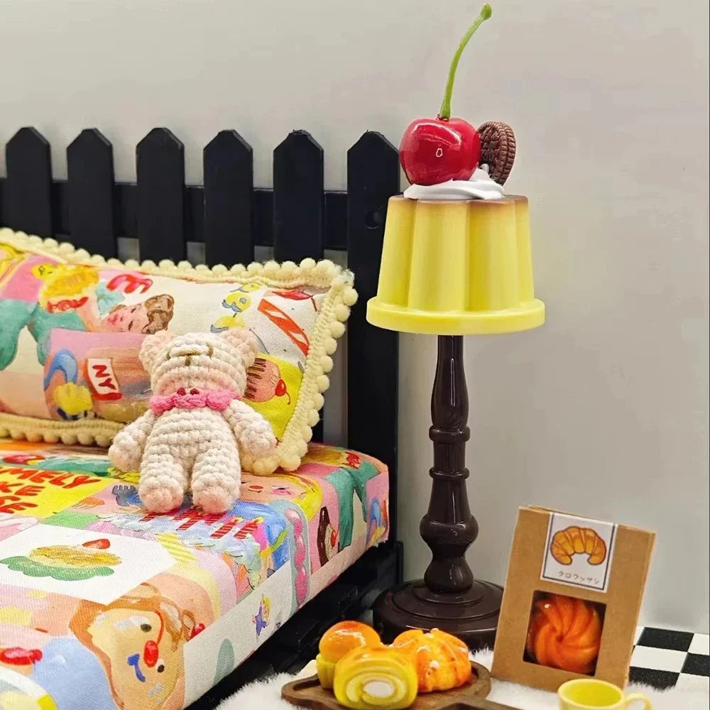 Pudding LED Night Light Cute Battery Bedside Desk Lamp Kids Bedroom Decor Gift