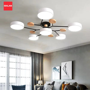 Modern LED Chandelier 3-Color Ceiling Pendant Light Nordic Lamp for Living Bedroom