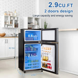 2.9 Cu.Ft Mini Fridge with Freezer Small Energy-Saving Double Door Refrigerator