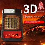 3D Flame Electric Heater 1500W Portable PTC Fan Heater Fast Heating for Home