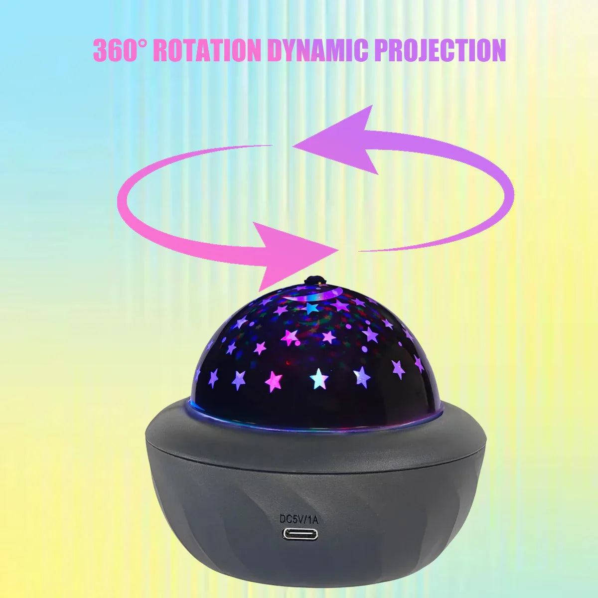 USB RGB Starry Night Sky Projector Rotating Moon Stars Lamp for Room Party Decor