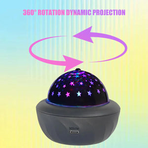 USB RGB Starry Night Sky Projector Rotating Moon Stars Lamp for Room Party Decor