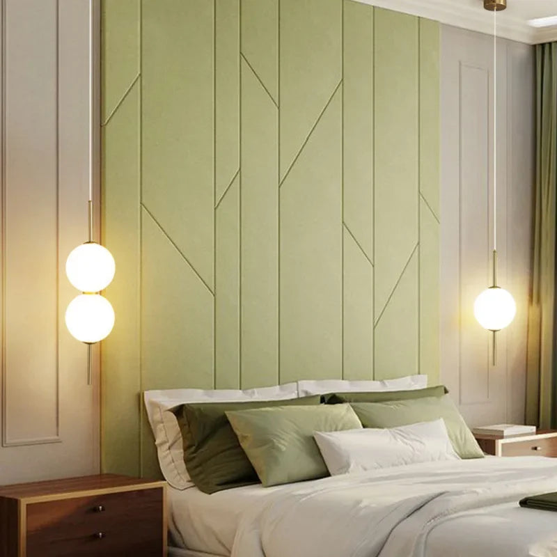 Glass Ball Pendant Light Modern LED Hanging Lamp Bedroom Bedside Ceiling Decor