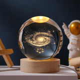 3D Galaxy Crystal Ball Night Light USB LED Moon Lamp Home Decor Gift Planet
