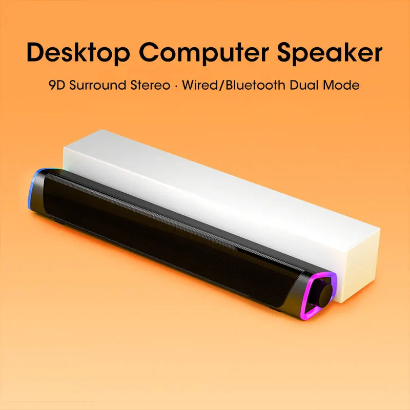 4D Computer Bluetooth Speaker Bar – Stereo Sound Subwoofer
