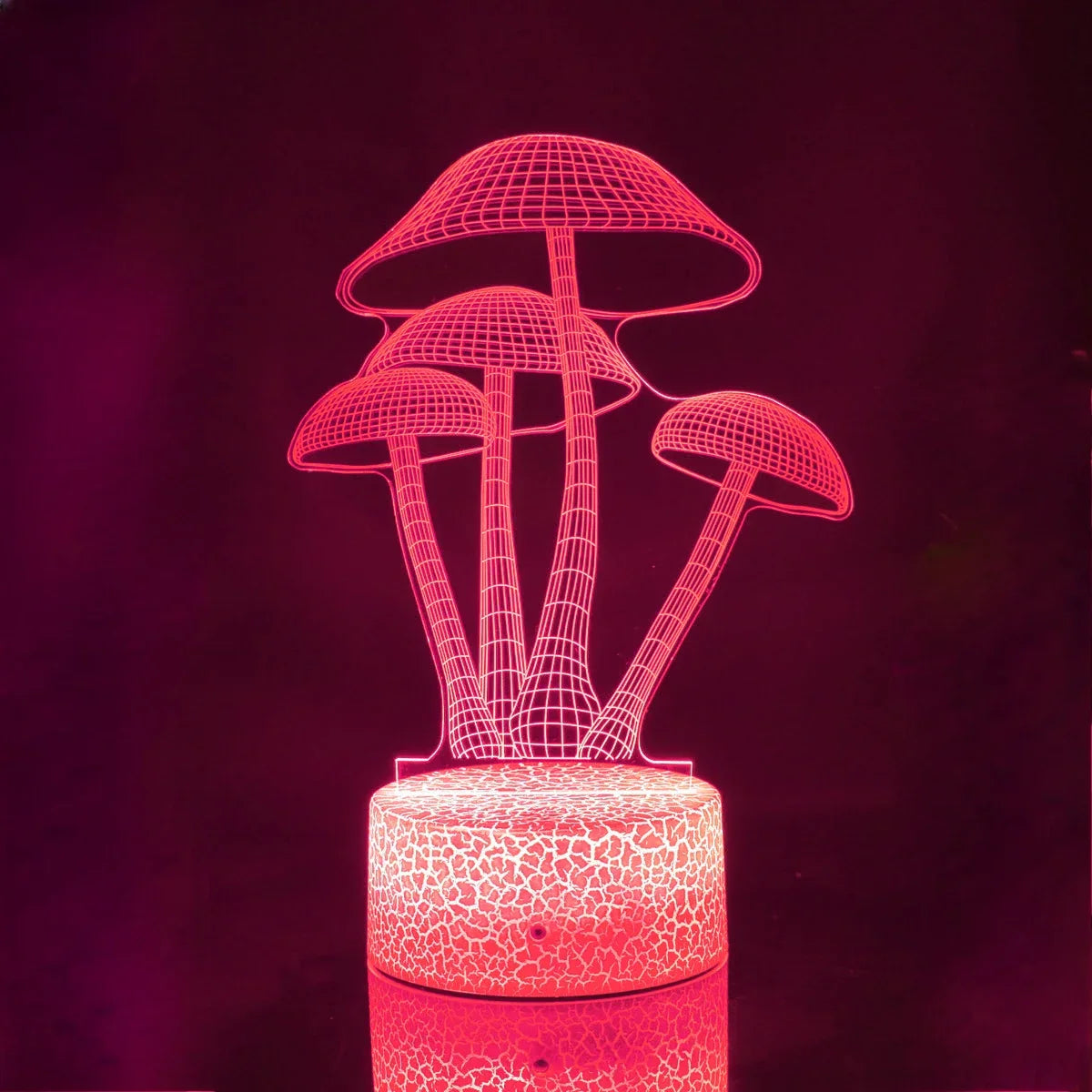 Mushroom 3D LED Night Light for Kids Bedroom Color Changing Illusion Bedside Lamp