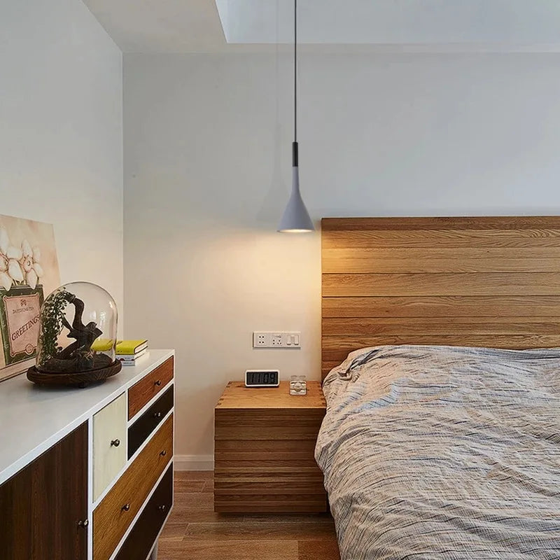 Modern LED Pendant Light E27 White Hanging Lamp for Kitchen Dining Bedroom