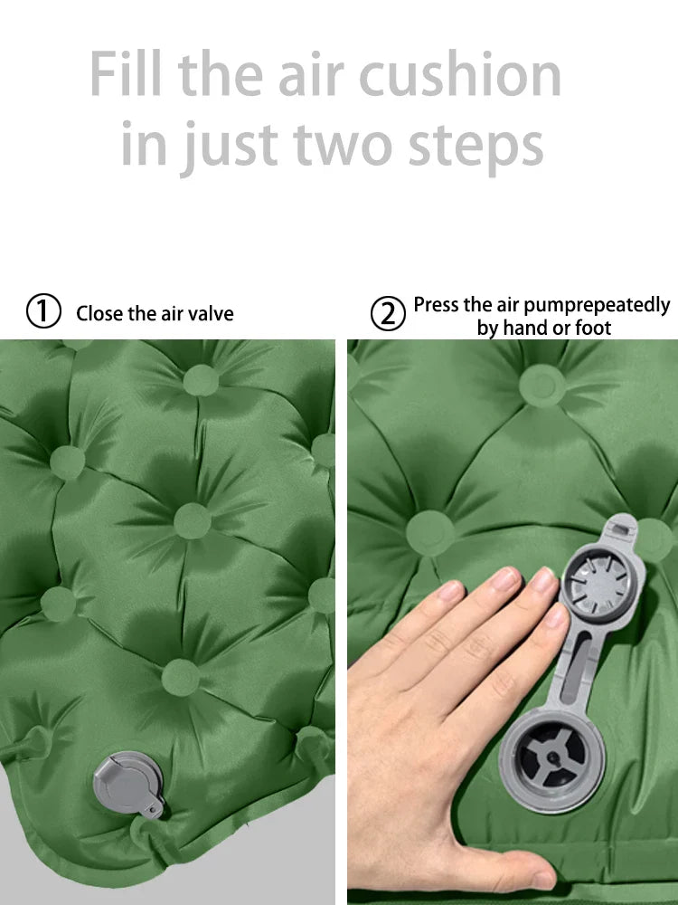 Outdoor Double Inflatable Mattress Extra Wide Camping Sleeping Pad Ultralight Bed