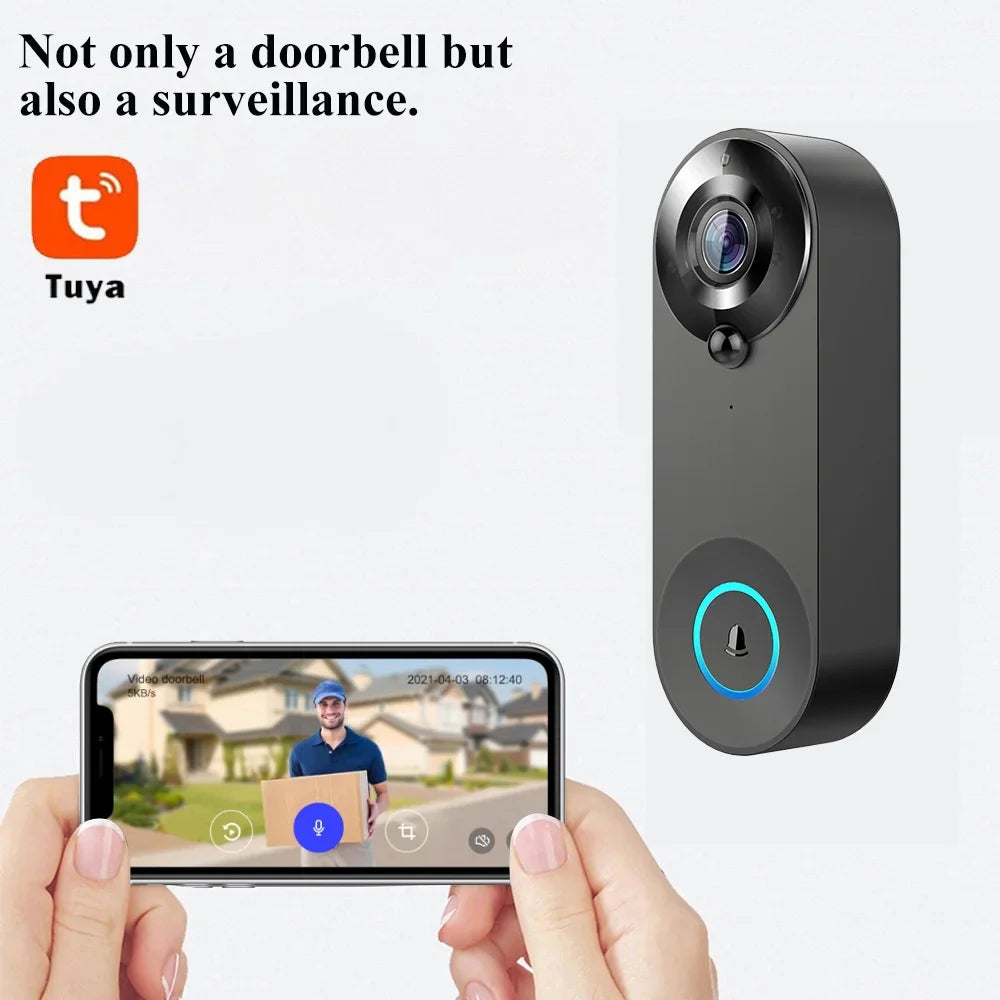 1080P Smart Video Doorbell WiFi Camera PIR Motion Detection Two Way Audio