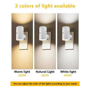 Plug In Night Light Dusk to Dawn Sensor Adjustable Brightness Stair Hallway