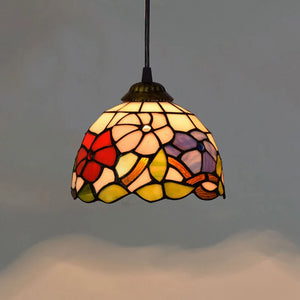 European Stained Glass Pendant Light 20cm Hanging Lamp Dining Bedroom Decor
