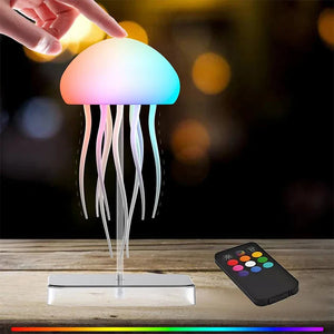 LED Jellyfish Lamp 9 Tentacles Color Changing Remote Night Light Ultra Battery