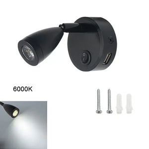 LED RV Reading Light 12V/24V with USB Port – Camper, Boat, Trailer Interior Lamp