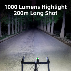 OFFBONDAGE 1000Lumen Bike Headlight USB Rechargeable MTB Road Bicycle Flashlight