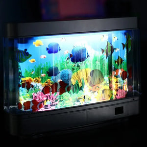 Tropical Fish Tank Lamp Virtual Aquarium LED Night Light Kids Room Gift