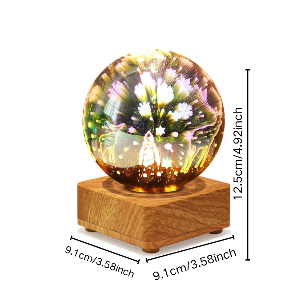 3D Christmas Table Lamp Romantic LED Night Light Bedroom Study Decor