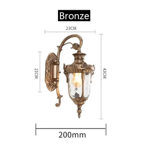 Europe Outdoor Wall Light Retro Garden Porch Lamp Waterproof E27 Balcony Fixture