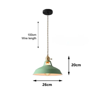 26cm LED Pendant Light 7-Color Dimmable with Scandinavian Wood Decor