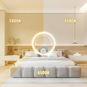 Round LED Wall Light Modern Aluminum Bedside Lamp for Bedroom Hallway