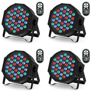 RGB Par Lights 36LED Stage Lighting – DMX512 Uplights for DJ, Party, Wedding Events