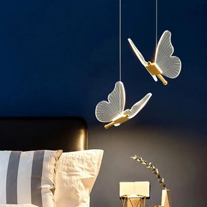 Moktan Sabai Nordic Butterfly LED Pendant Lamp – Modern Bedroom Ceiling Light