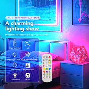 LED RGB Dodecahedron Night Light Geometric Colorful Space Lamp Home Decor Gift