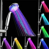 7-Color LED Rainfall Shower Head Water Saving Bathroom Replacement Sprayer