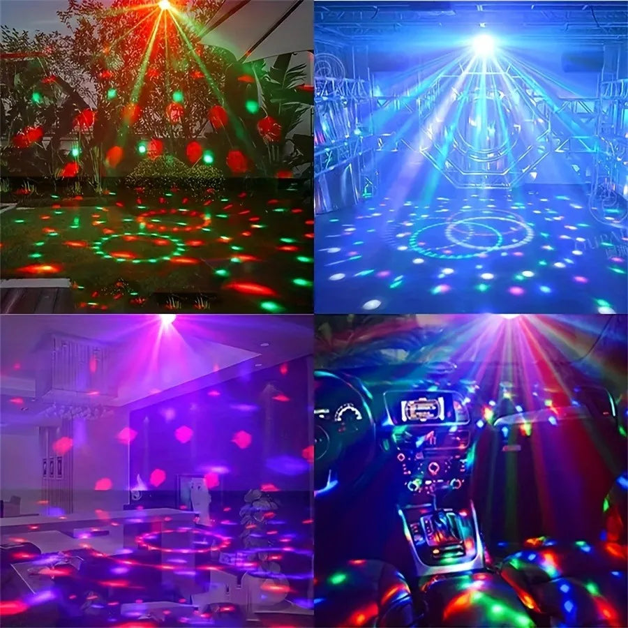 Sound Activated Rotating Disco Ball Light RGB LED Party Stage Lamp for Home