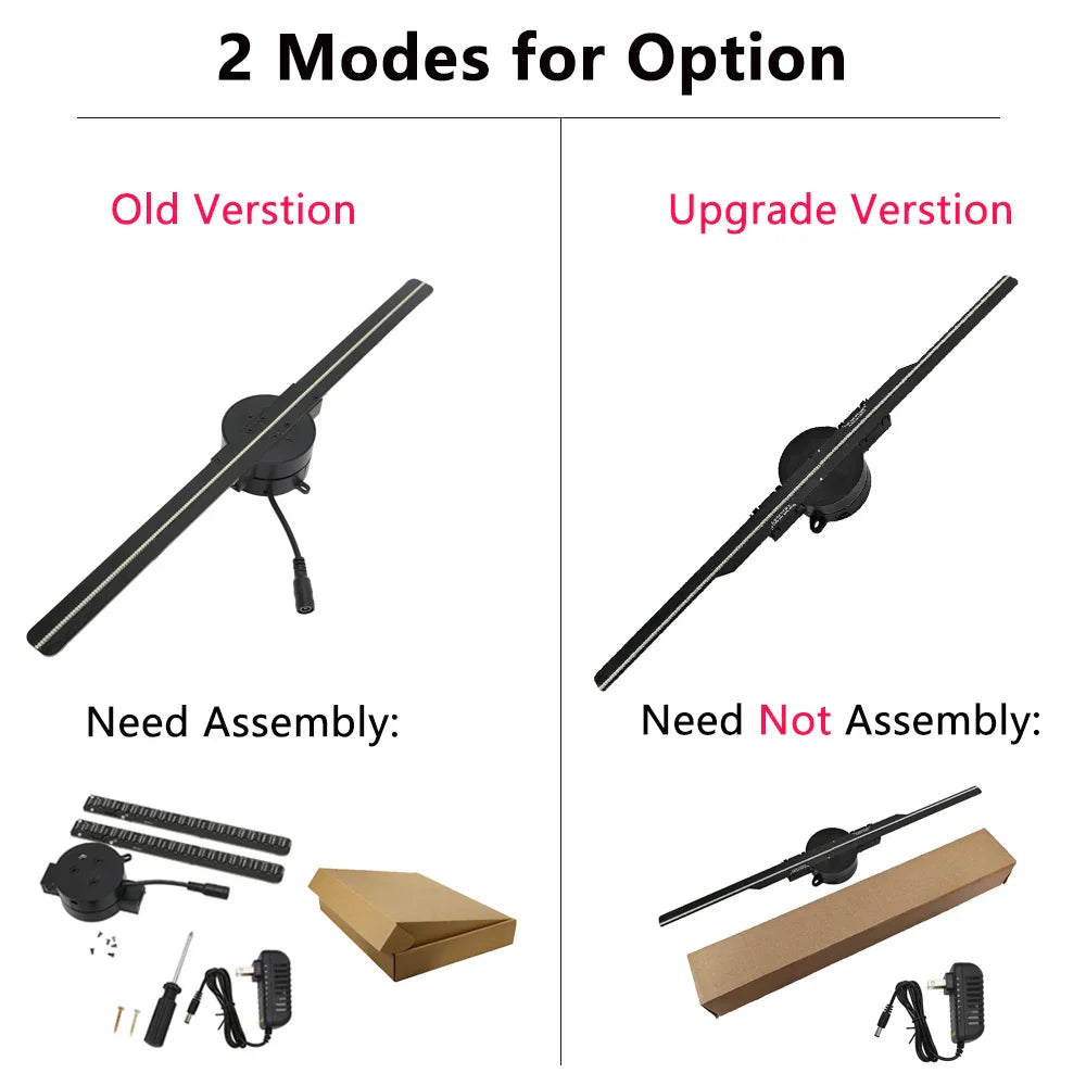 42CM WiFi 3D Hologram Fan Holographic Projector Advertising Display Light