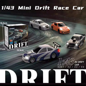 Mini RC Drift Car 1:43 Scale 4WD Remote Control Racing Vehicle Toy